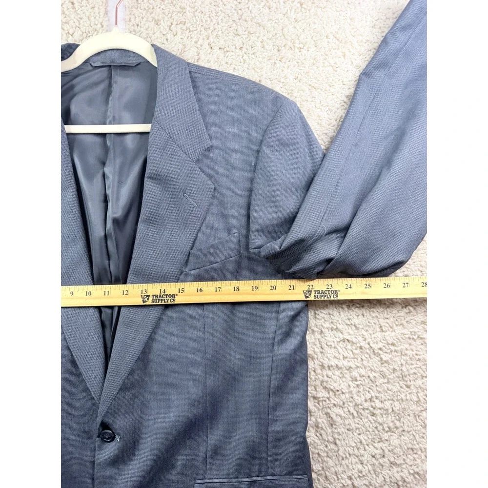 Hickey Freeman Suit Mens 42 L Gray Fair Vintage Pleated Cuffed Micro Pattern